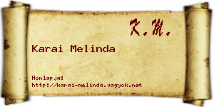 Karai Melinda névjegykártya