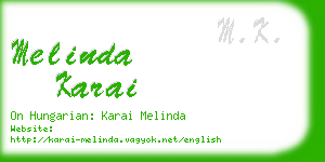 melinda karai business card